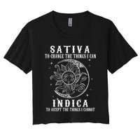 Sativa To Change The Things I Can Indica Cannabis Weed Women's Crop Top Tee