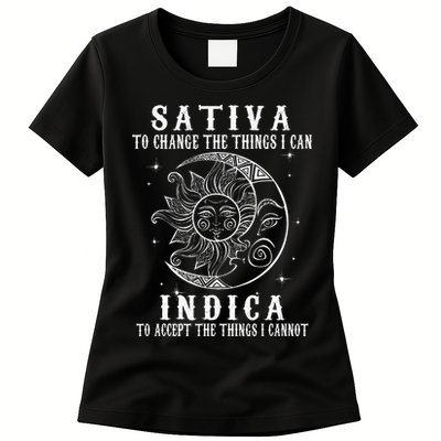 Sativa To Change The Things I Can Indica Cannabis Weed Womens T-Shirt