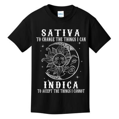 Sativa To Change The Things I Can Indica Cannabis Weed Kids T-Shirt