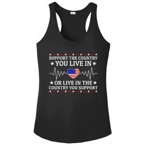 Support The Country You Live In The Country You Support Ladies PosiCharge Competitor Racerback Tank