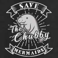 Save The Chubby Manatee Funny Sea Cow Gift Mermaid 7 Panel Mesh Trucker Snapback Hat