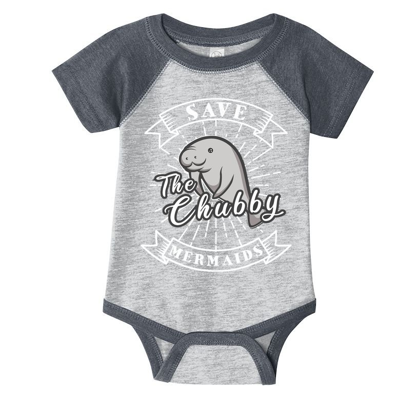Save The Chubby Manatee Funny Sea Cow Gift Mermaid Infant Baby Jersey Bodysuit