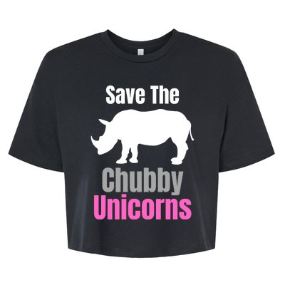 Save The Chubby Unicorns, Hipster, Funny Rhino Quote, Rhino Lover Bella+Canvas Jersey Crop Tee