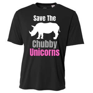 Save The Chubby Unicorns, Hipster, Funny Rhino Quote, Rhino Lover Cooling Performance Crew T-Shirt