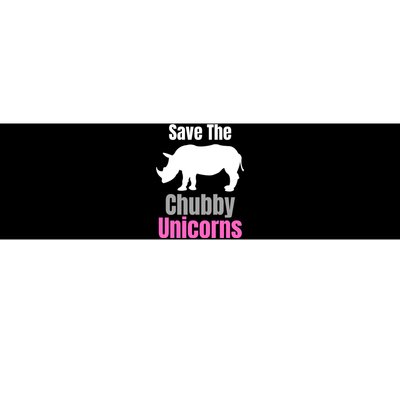 Save The Chubby Unicorns, Hipster, Funny Rhino Quote, Rhino Lover Bumper Sticker