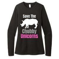 Save The Chubby Unicorns, Hipster, Funny Rhino Quote, Rhino Lover Womens CVC Long Sleeve Shirt