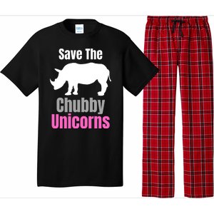 Save The Chubby Unicorns, Hipster, Funny Rhino Quote, Rhino Lover Pajama Set