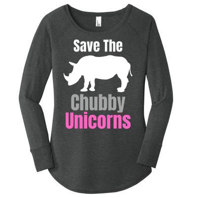 Save The Chubby Unicorns, Hipster, Funny Rhino Quote, Rhino Lover Women's Perfect Tri Tunic Long Sleeve Shirt