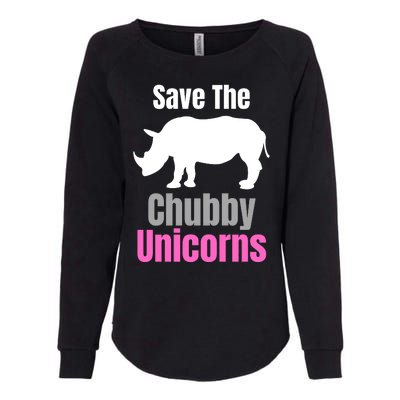 Save The Chubby Unicorns, Hipster, Funny Rhino Quote, Rhino Lover Womens California Wash Sweatshirt