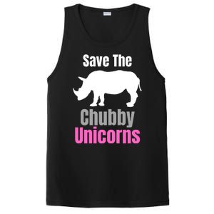 Save The Chubby Unicorns, Hipster, Funny Rhino Quote, Rhino Lover PosiCharge Competitor Tank