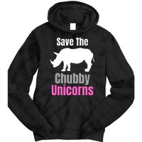 Save The Chubby Unicorns, Hipster, Funny Rhino Quote, Rhino Lover Tie Dye Hoodie