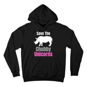 Save The Chubby Unicorns, Hipster, Funny Rhino Quote, Rhino Lover Tall Hoodie