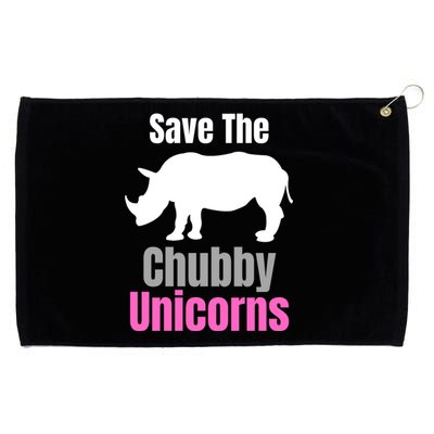 Save The Chubby Unicorns, Hipster, Funny Rhino Quote, Rhino Lover Grommeted Golf Towel