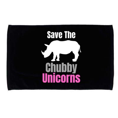 Save The Chubby Unicorns, Hipster, Funny Rhino Quote, Rhino Lover Microfiber Hand Towel