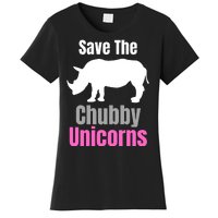 Save The Chubby Unicorns, Hipster, Funny Rhino Quote, Rhino Lover Women's T-Shirt