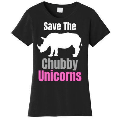 Save The Chubby Unicorns, Hipster, Funny Rhino Quote, Rhino Lover Women's T-Shirt