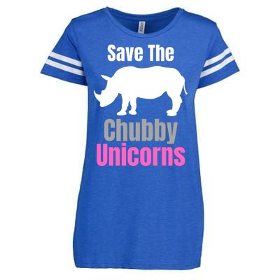 Save The Chubby Unicorns, Hipster, Funny Rhino Quote, Rhino Lover Enza Ladies Jersey Football T-Shirt