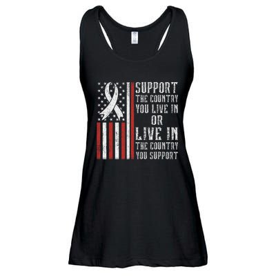 Support The Country You Live In The Country You Support Ladies Essential Flowy Tank