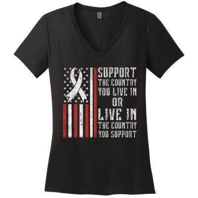 Support The Country You Live In The Country You Support Women's V-Neck T-Shirt