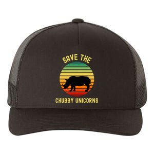 Save The Chubby Unicorns Rhino Funny Retro Rhino Yupoong Adult 5-Panel Trucker Hat