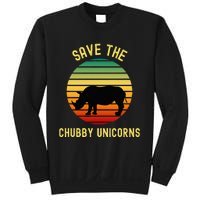 Save The Chubby Unicorns Rhino Funny Retro Rhino Sweatshirt