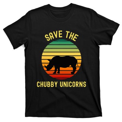 Save The Chubby Unicorns Rhino Funny Retro Rhino T-Shirt