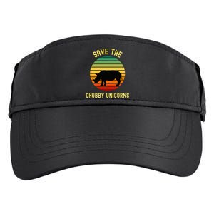 Save The Chubby Unicorns Rhino Funny Retro Rhino Adult Drive Performance Visor