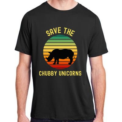 Save The Chubby Unicorns Rhino Funny Retro Rhino Adult ChromaSoft Performance T-Shirt