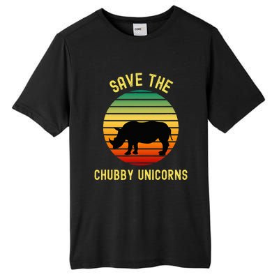 Save The Chubby Unicorns Rhino Funny Retro Rhino Tall Fusion ChromaSoft Performance T-Shirt