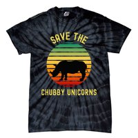 Save The Chubby Unicorns Rhino Funny Retro Rhino Tie-Dye T-Shirt