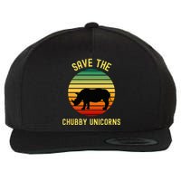 Save The Chubby Unicorns Rhino Funny Retro Rhino Wool Snapback Cap