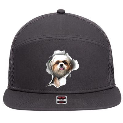 Shih Tzu Cute Shih Tzu Dog Shih Tzu Owner Shih Tzu 7 Panel Mesh Trucker Snapback Hat
