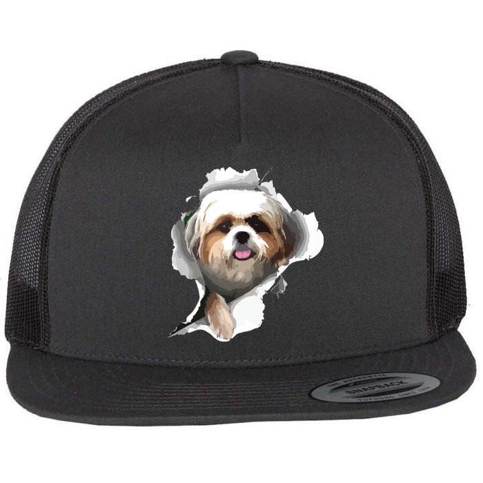 Shih Tzu Cute Shih Tzu Dog Shih Tzu Owner Shih Tzu Flat Bill Trucker Hat