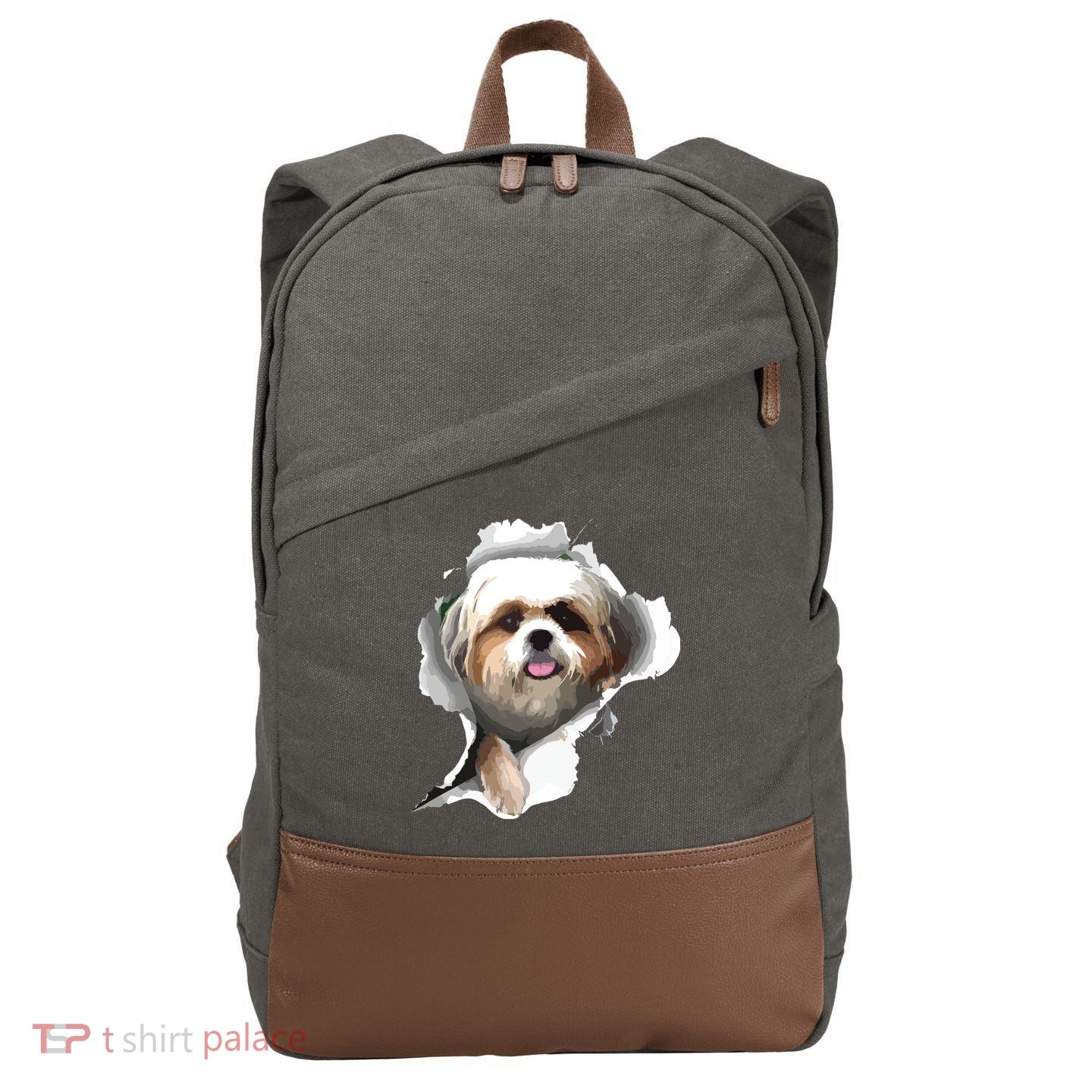Shih Tzu Cute Shih Tzu Dog Shih Tzu Owner Shih Tzu Cotton Canvas Backpack