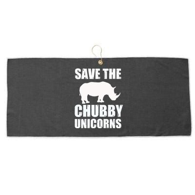 Save The Chubby Unicorns Rhino Funny Cute Gift Large Microfiber Waffle Golf Towel