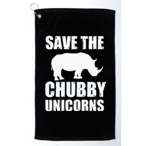 Save The Chubby Unicorns Rhino Funny Cute Gift Platinum Collection Golf Towel