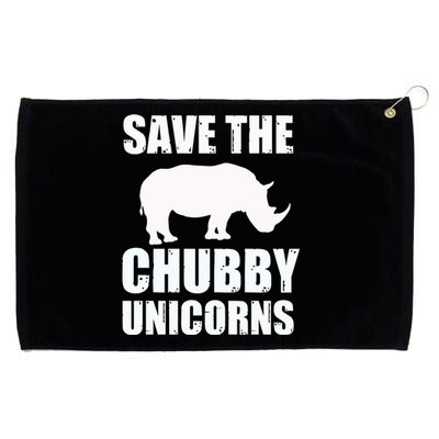 Save The Chubby Unicorns Rhino Funny Cute Gift Grommeted Golf Towel