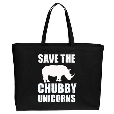 Save The Chubby Unicorns Rhino Funny Cute Gift Cotton Canvas Jumbo Tote