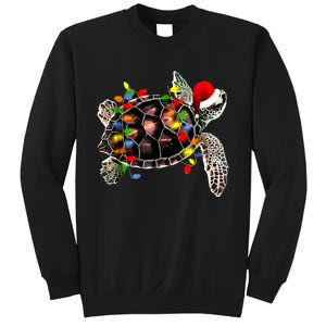 Sea Turtle Christmas Lights Funny Santa Hat Merry Christmas Sweatshirt