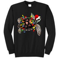 Sea Turtle Christmas Lights Funny Santa Hat Merry Christmas Sweatshirt