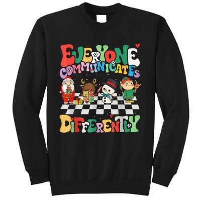 Speech Therapy Christmas Everyone Communicates Differently Sweatshirt