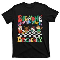 Speech Therapy Christmas Everyone Communicates Differently T-Shirt