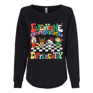 Speech Therapy Christmas Everyone Communicates Differently Womens California Wash Sweatshirt