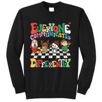 Speech Therapy Christmas Everyone Communicates Differently Tall Sweatshirt