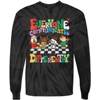 Speech Therapy Christmas Everyone Communicates Differently Tie-Dye Long Sleeve Shirt