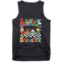 Speech Therapy Christmas Everyone Communicates Differently Tank Top