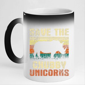 Save The Chubby Unicorns Zoologist Rhino Lover Rhinoceros 11oz Black Color Changing Mug