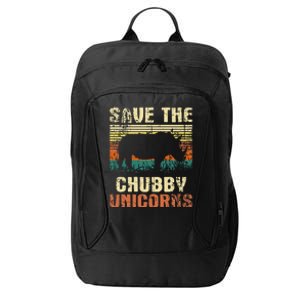 Save The Chubby Unicorns Zoologist Rhino Lover Rhinoceros City Backpack