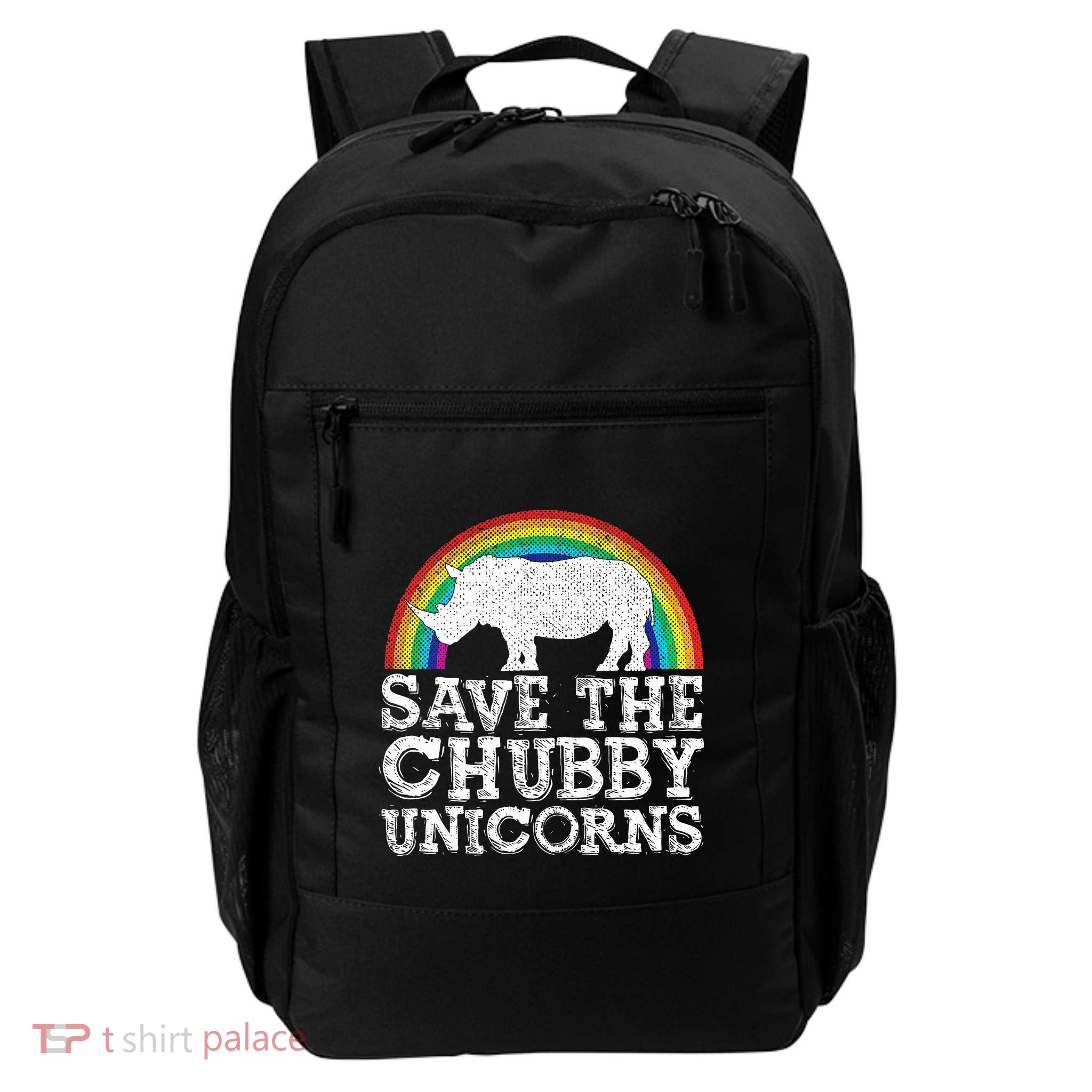 Save The Chubby Unicorns Gift Rhino Conservation Daily Commute Backpack