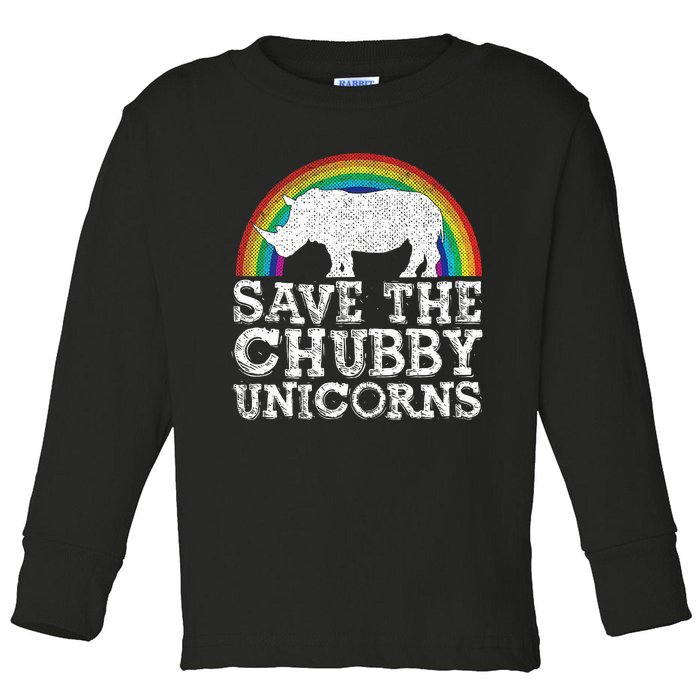 Save The Chubby Unicorns Gift Rhino Conservation Toddler Long Sleeve Shirt